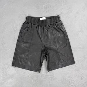 Frame Black Lamb Leather Shorts Women's Small